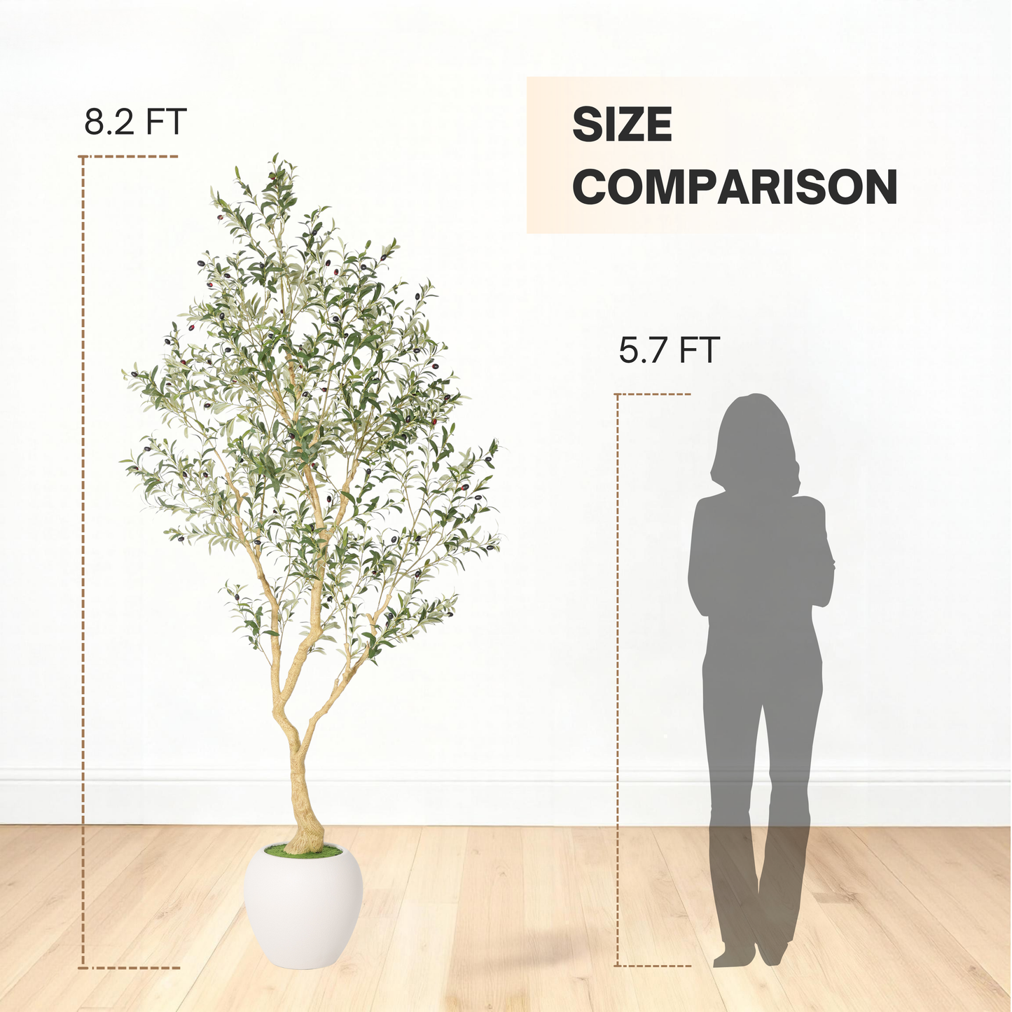 8.2FT Artificial Olive Tree With Big Decorative