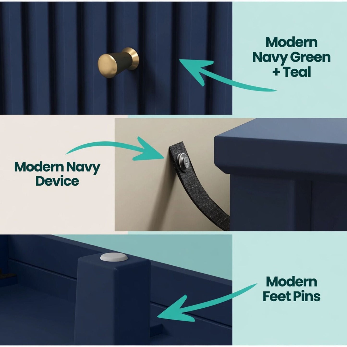 Modern 6 Drawer Fluted Dresser
