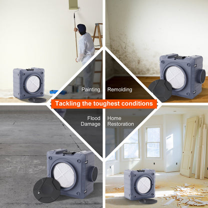 Air Scrubber with 3-Stage Filtration, Stackable Negative Air Machine 800 CFM