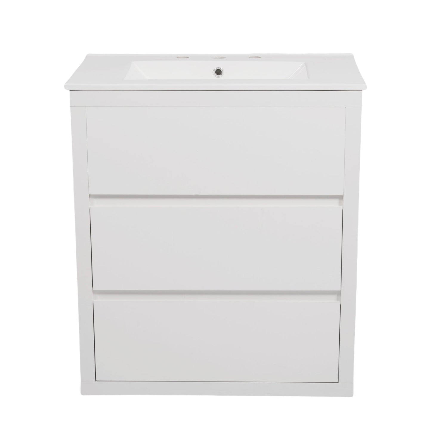 Double Sinks Bathroom Vanity Set with 2 Ceramic Basins