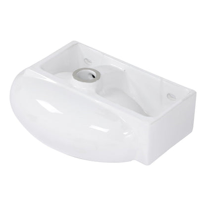 Modern Aesthetic Rectangle Wall Mount Bathroom Sink With Single Faucet Hole