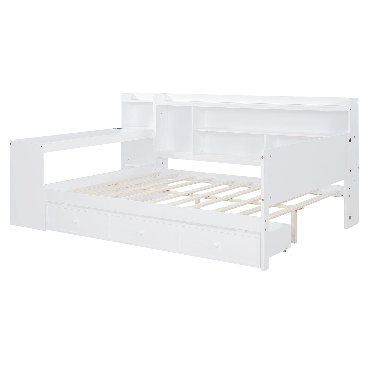 Daybed With 3 Drawers USB Ports And Desk