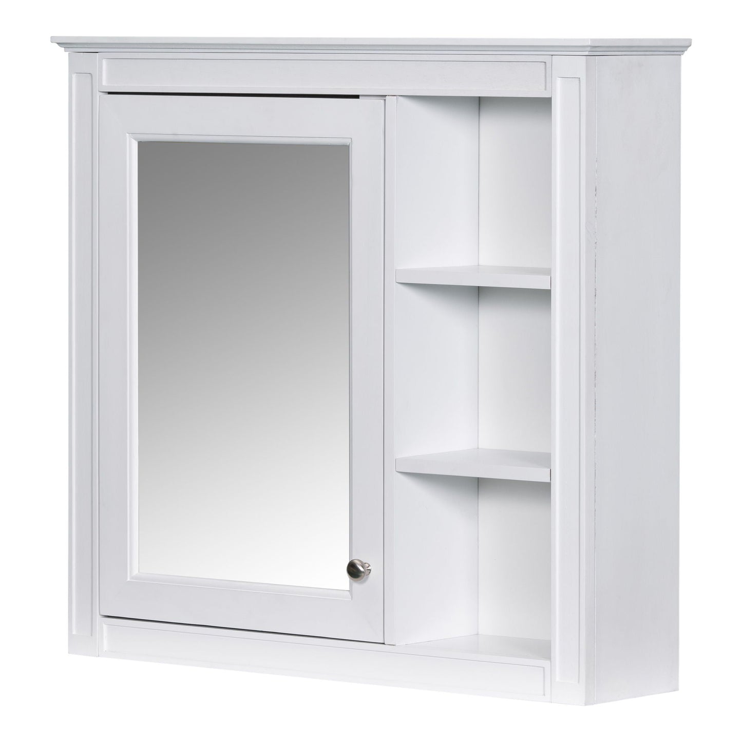 Bathroom Vanity With Medicine Cabinet, Royal Mirror Cabinet, Modern Bathroom Storage Cabinet With 2 Soft Closing Doors And 4 Drawers