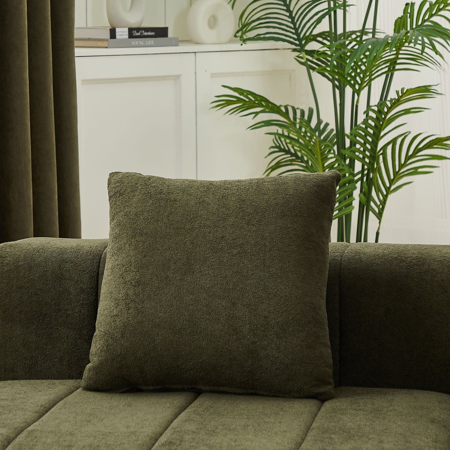 Modular Sectional Sofa With 2 Pillows, Symmetrical Design