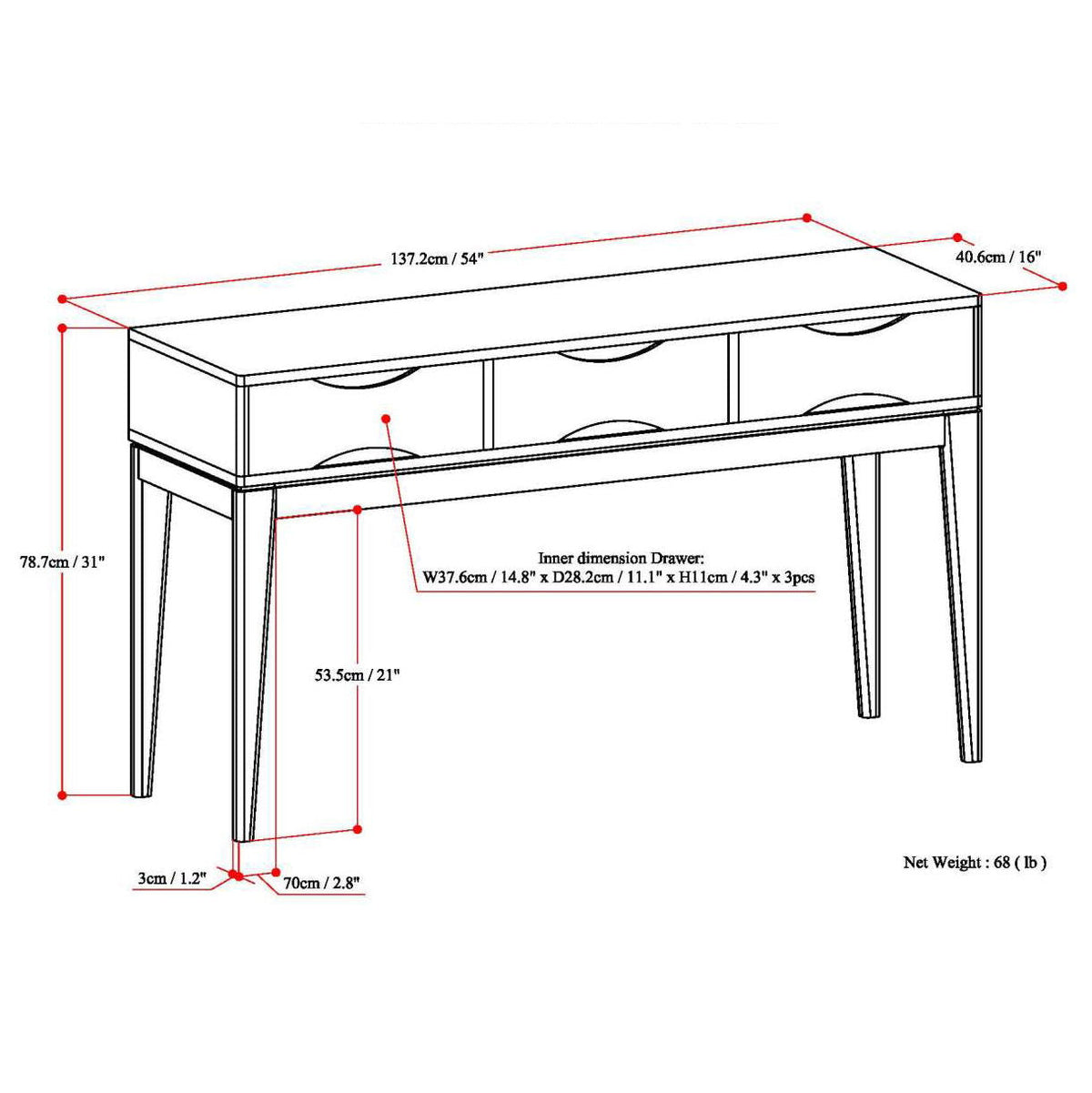 Harper - Handcrafted Console Sofa Table