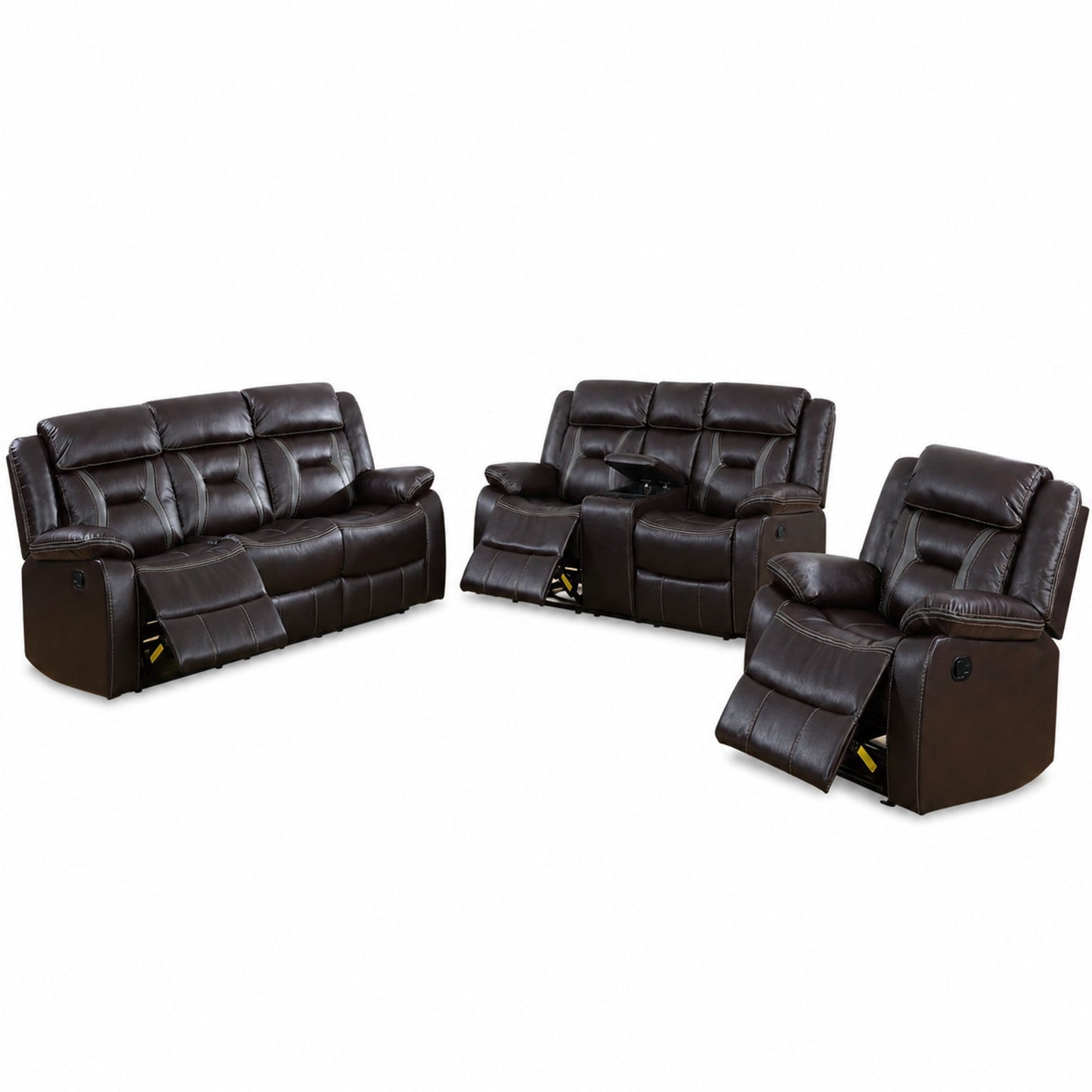 Living Room Set With Pillow Armrest And Tufted Backrest