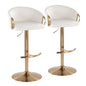 Claire - Contemporary / Glam Adjustable Bar Stool (Set of 2)