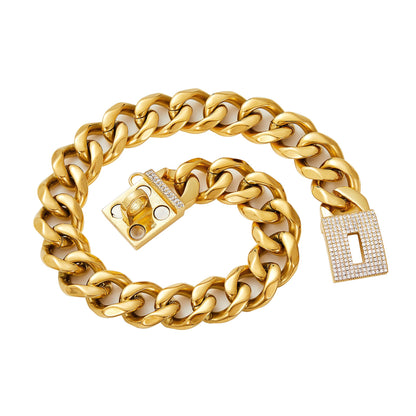 19mm Stainless Steel Dog Chain Pet Dog Necklace Collar