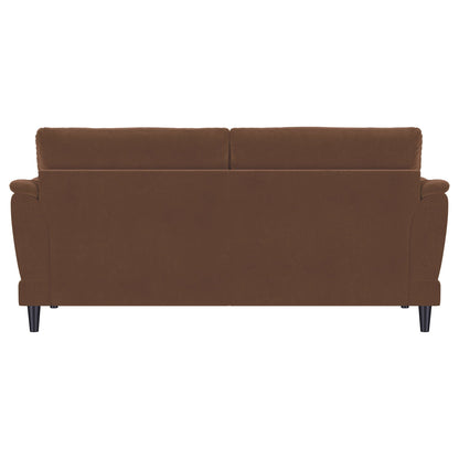 Selma Velvet Upholstered Crescent Arm Sofa Rust