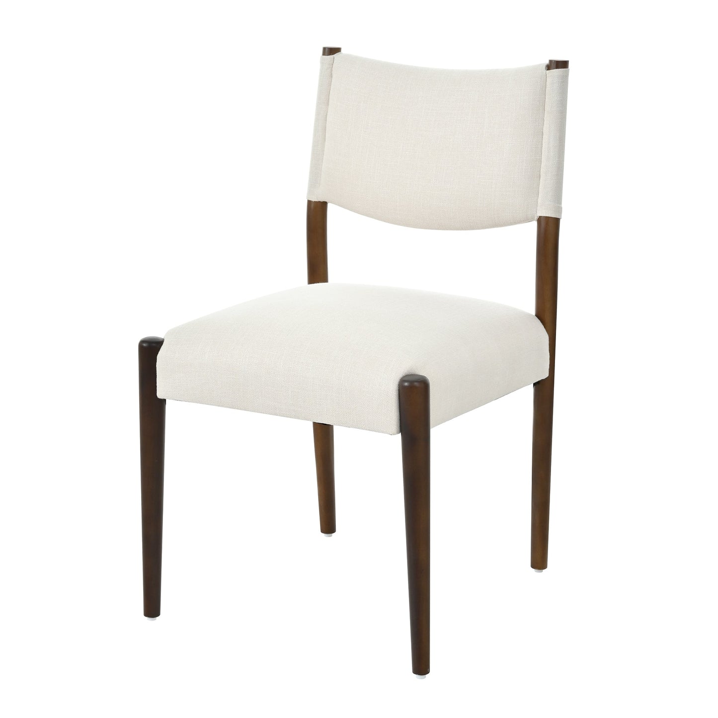 Modern Dining Chair with Thick Seat Cushion and Solid Wood Legs, Set of 2