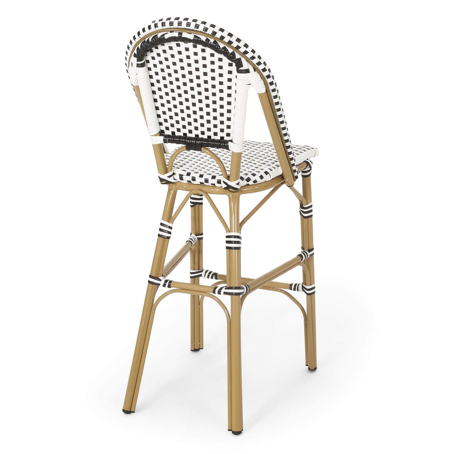Outdoor PE Rattan French Barstool Set