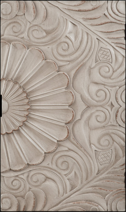 Hand-Carved Accent Cabinet with Drawer and Doors