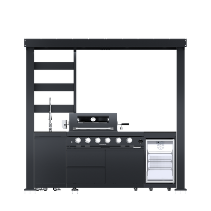 97-Inch 4-Burner Deluxe Stainless Steel Gas Outdoor Kitchen Grill