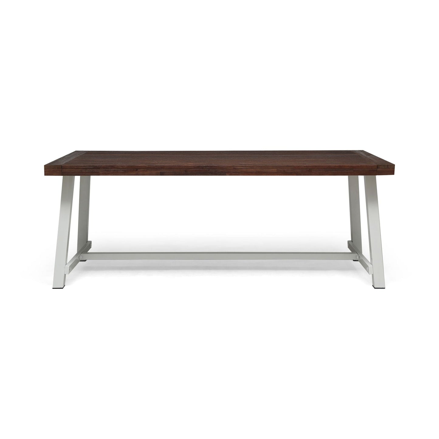 Equilibrium Outdoor Dining Table with Wooden Frame and Slat Top
