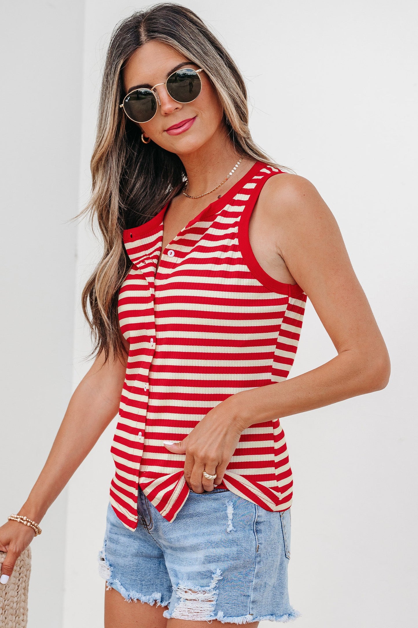 Monica Ribbed Knit Tank Top