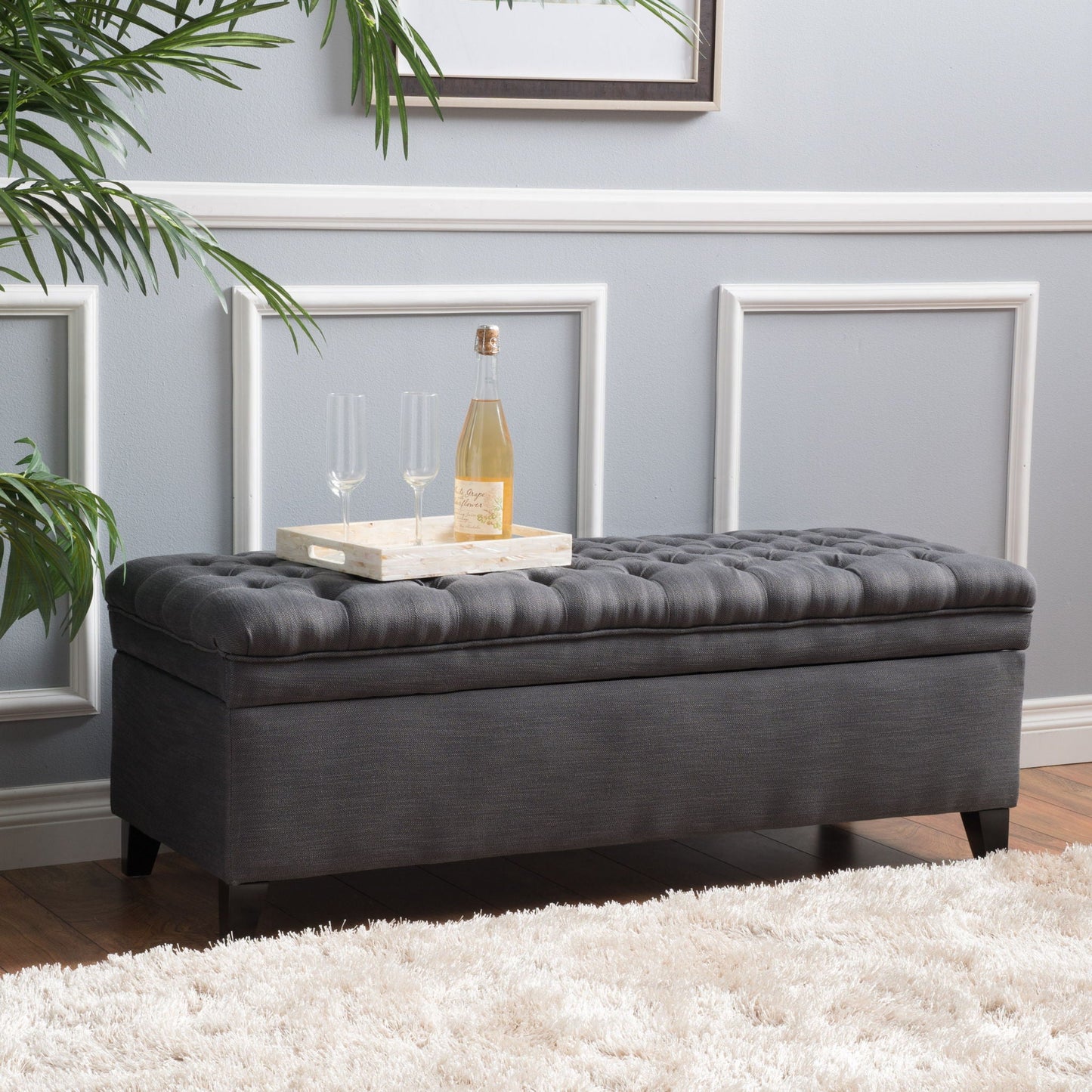 Juliana Storage Ottoman With Birch Legs