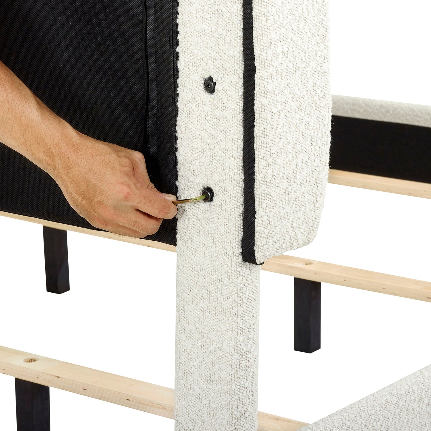 Platform Bed & Upholstered Headboard