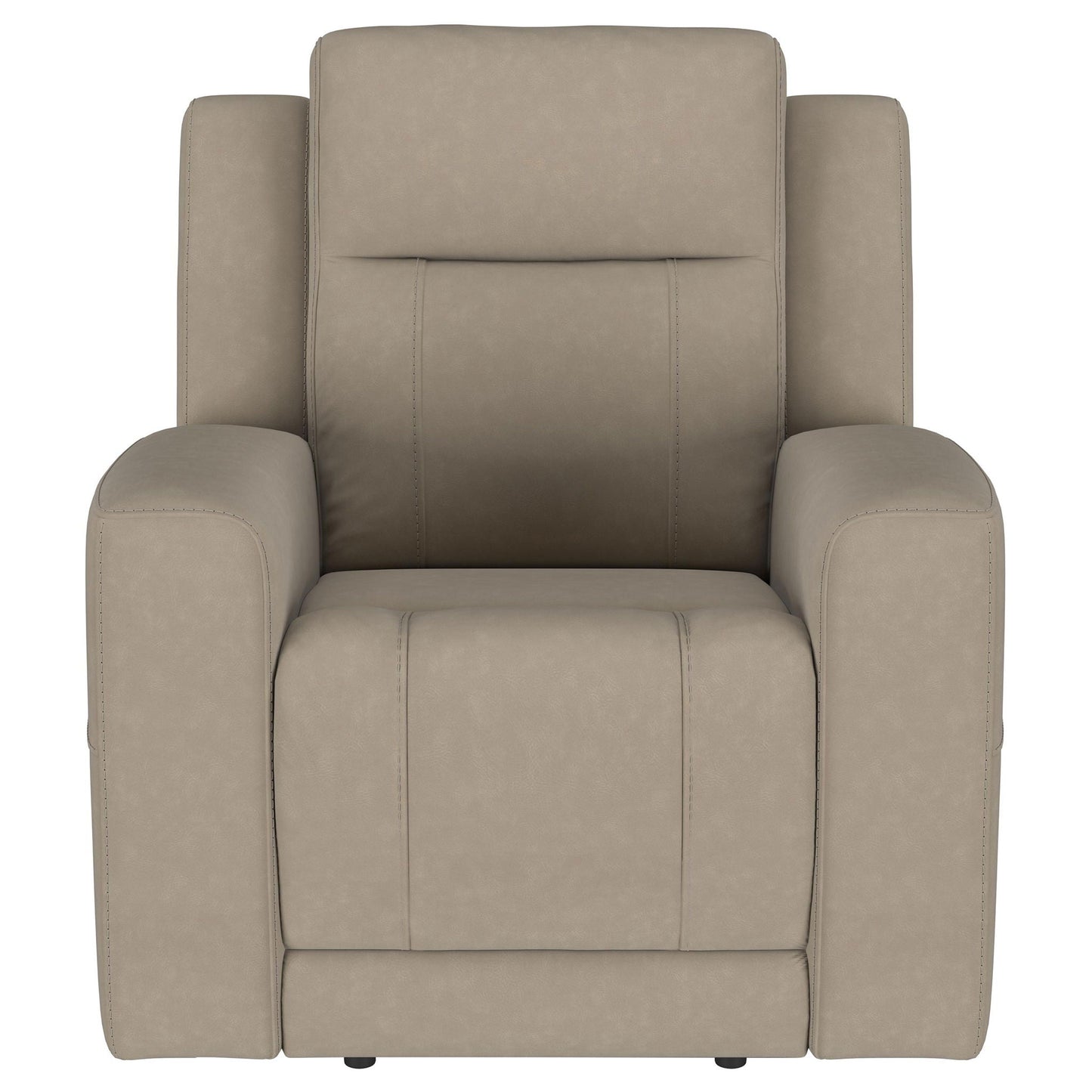 Slater - 3 Piece Upholstered Reclining Sofa Set And Built In Storage - Taupe