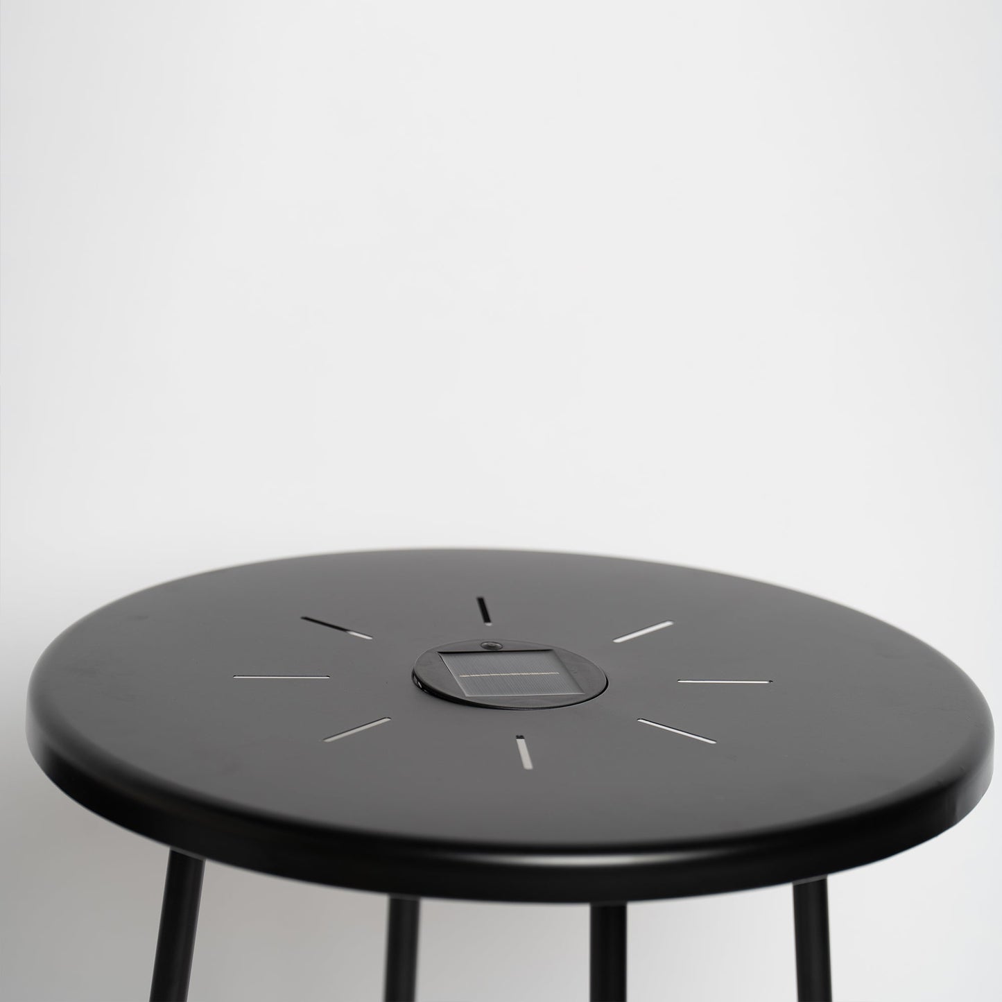 2-Pack Solar Powered Side Table with LED Light, Outdoor/Indoor Nesting Round End Table Set