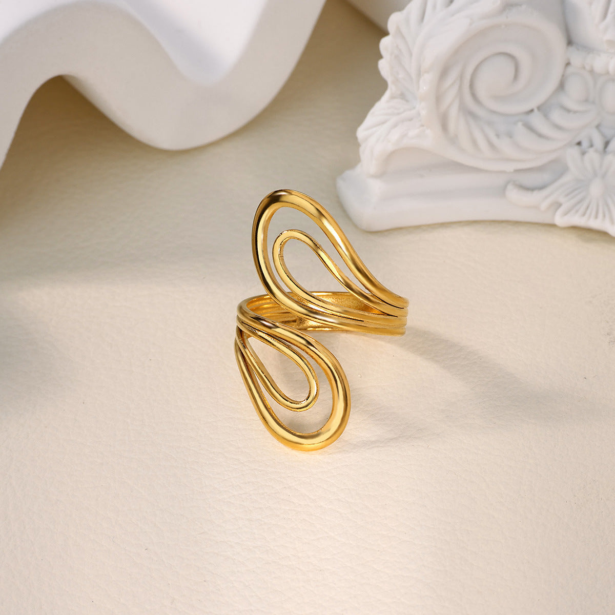 Creative Alien Big Wave Open Ring For Women