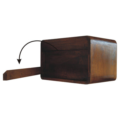 Wall Mounted Open Woven Bedside Table - Chestnut