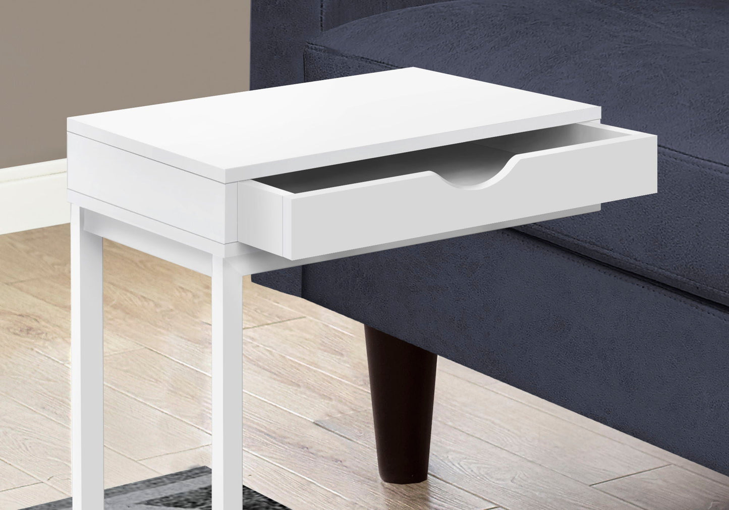 Accent Table, C - Shaped Contemporary Elegant Design