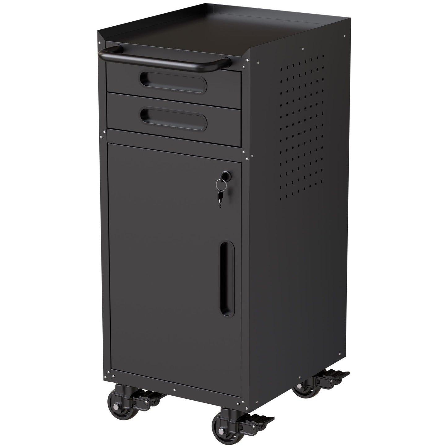 Rolling Tool Cabinet Heavy Duty Garage Storage With Lockable Doors