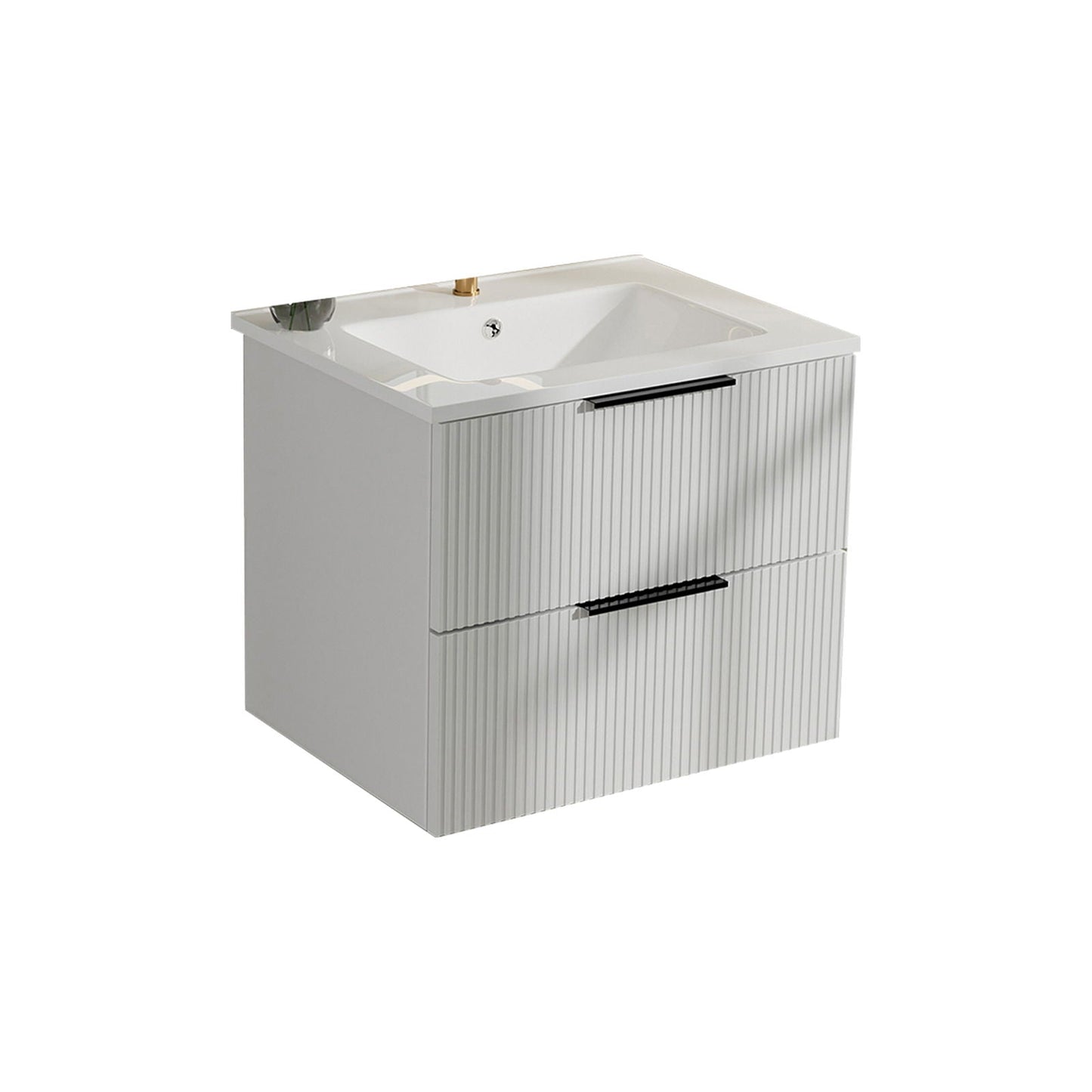 Modern Wall Mounted Floating Bathroom Vanity With Sink And Drawers