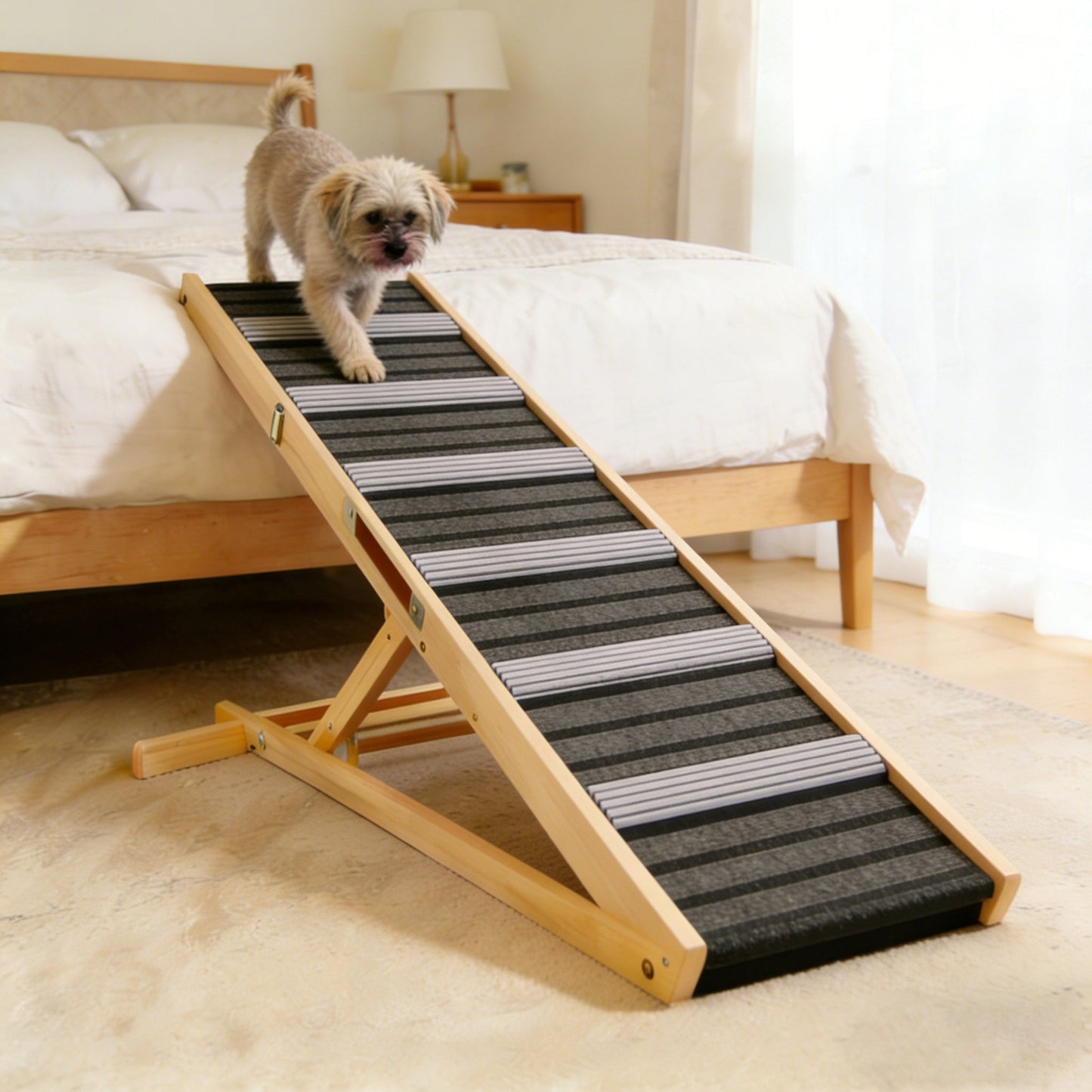 2026 Upgraded Dog Ramp for Couch with Adjustable Heights and Non-Slip Pads