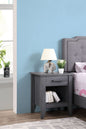 Roller Drawer Glides Nightstand