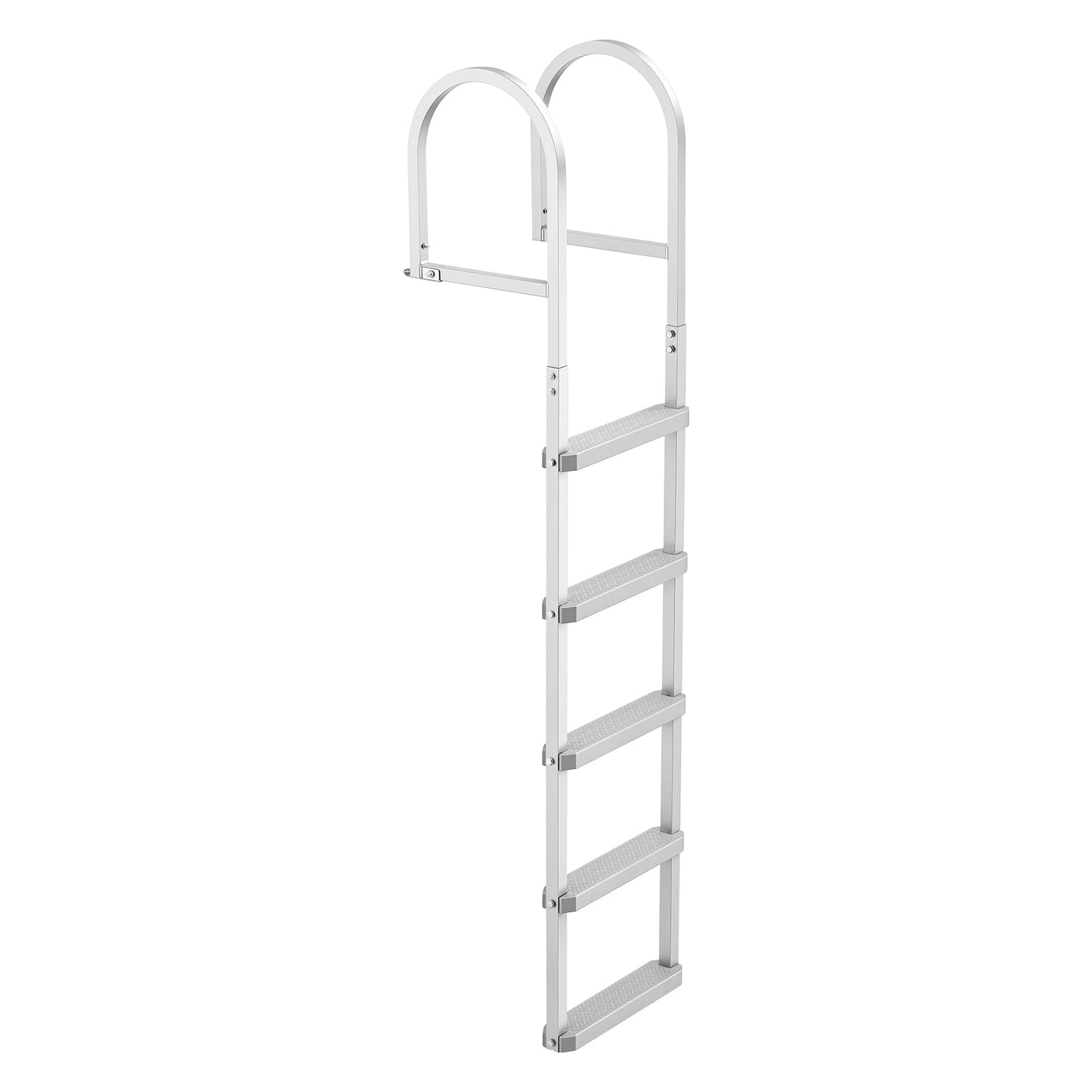 Removable Dock Ladder, 5 Steps, Aluminum Alloy Pontoon Boat Swim Ladder