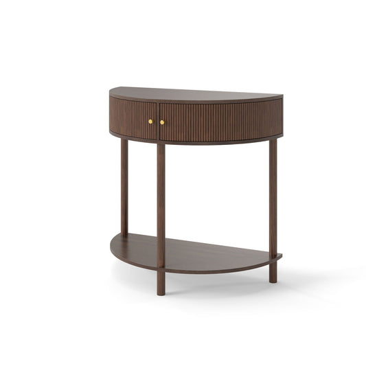 Demi Lune Console Table With 2 Storage Drawers