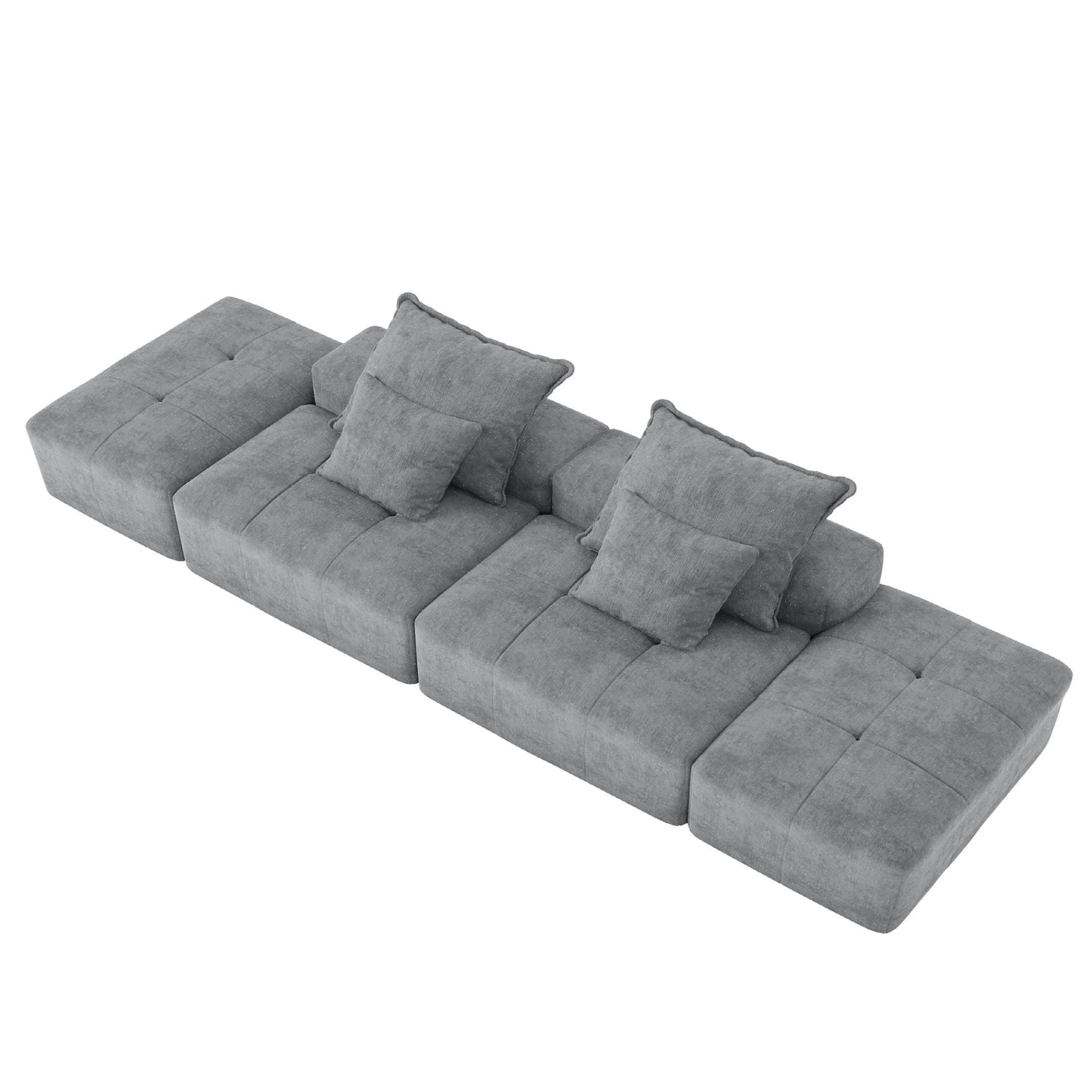 Modern Oversized DIY Combination Modular Sectional Sofa With Pillows