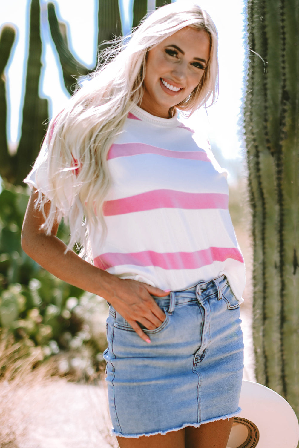 Summer Sleeve Lightweight Knitted Top