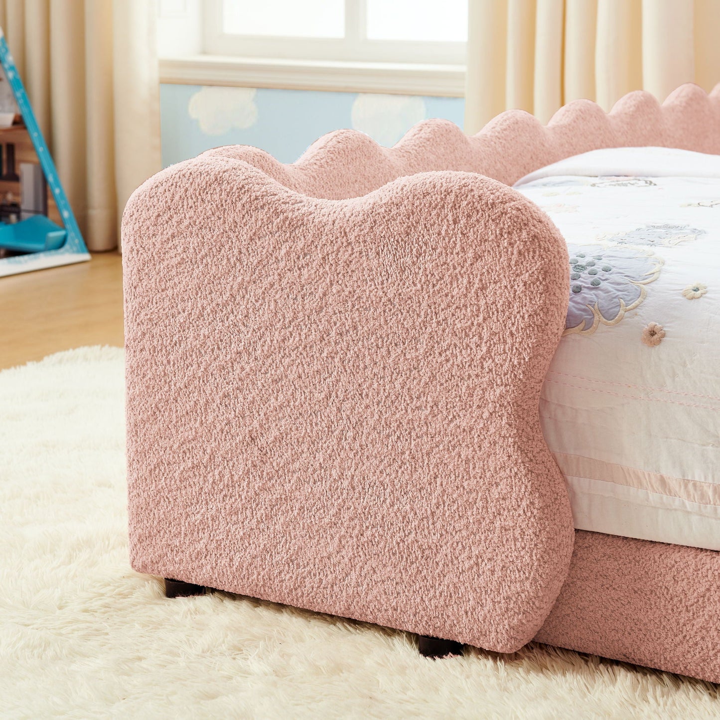 Cute Dinosaur Shaped Bed With Safety Guardrail, Toddler Frame