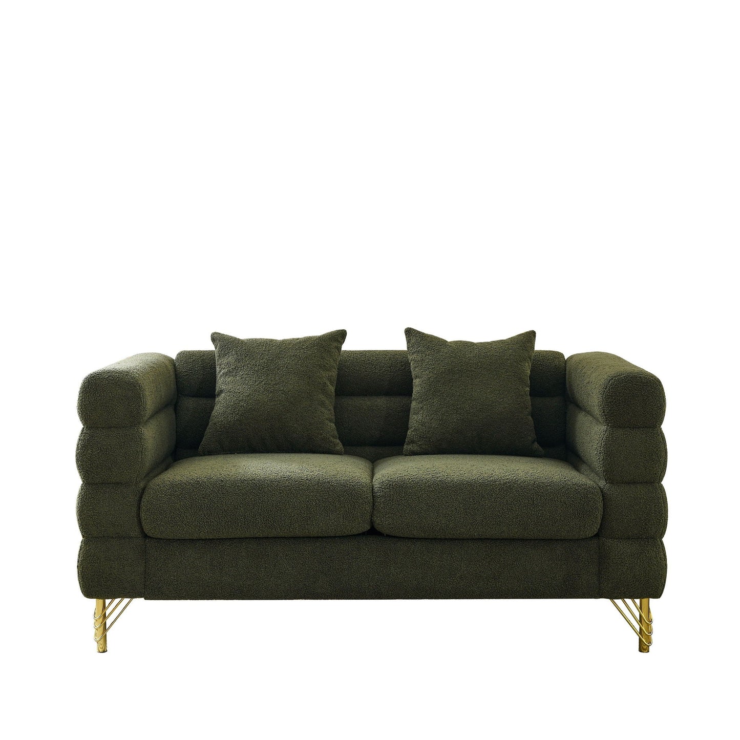 Oversized 2 Seater Sectional Sofa With Deep Seating And 2 Pillows