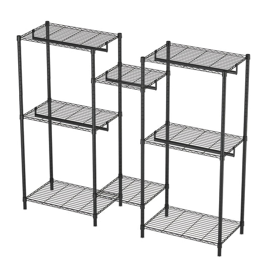 Heavy Duty Garment Rack With 8 Adjustable Wire Shelves And 5 Clothes Rails