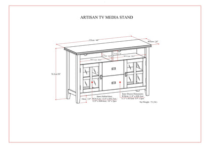 Artisan - TV Media Stand, Handcrafted - Russet Brown