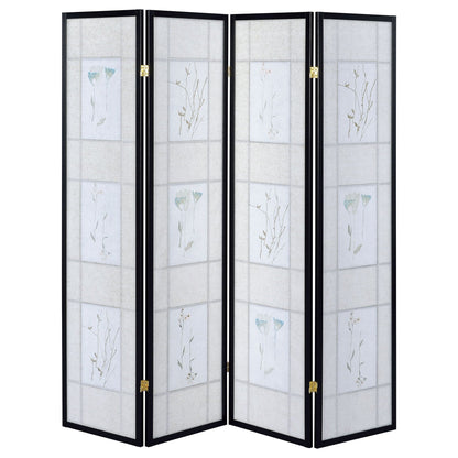 Catabella 4-Panel Room Divider Folding Shoji Screen Floral