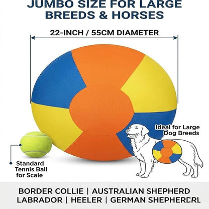 Herding Ball For Dogs, Large Dog Ball With Handles For Outdoor Play, Indestructible Training Toy Balls For Australian Shepherd, Interactive Toy Balls For Medium & Large Dogs
