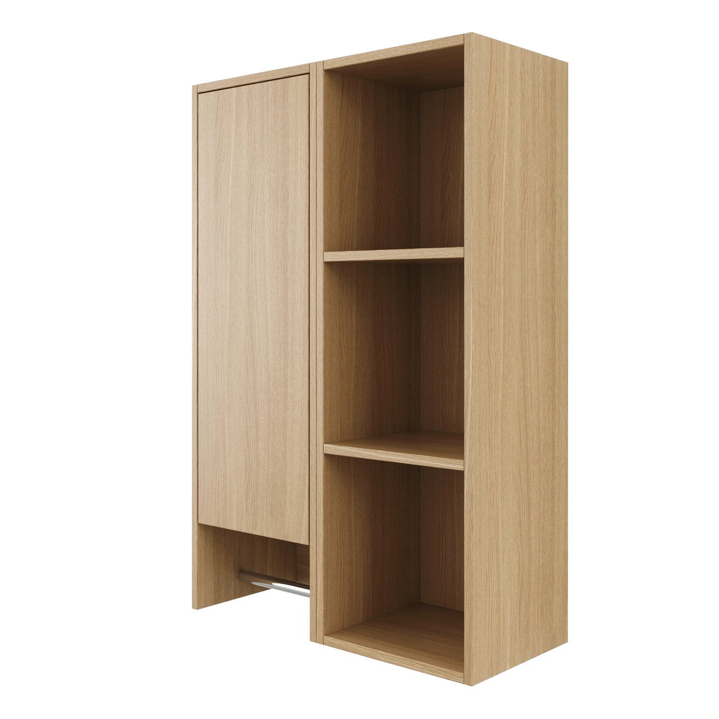 24 Inch Wall-Mounted Side Cabinet and Storage Shelves Combination