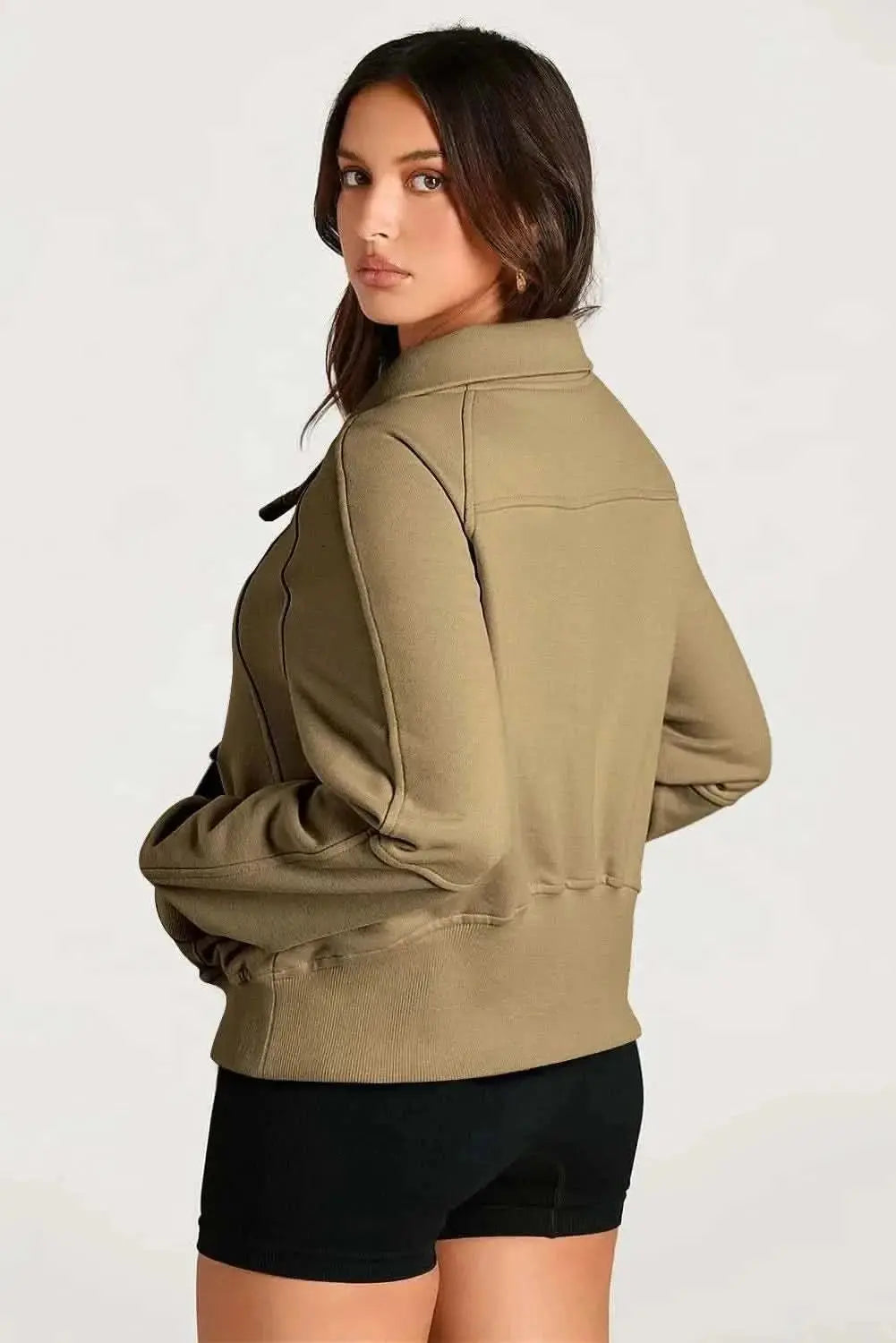 Trendsi Women's Half Zip Sweatshirt With Pockets — Fleece Pullover