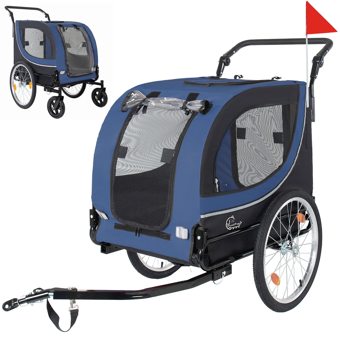 2-in-1 Bike Trailer & Pet Stroller for Dogs up to 100lbs