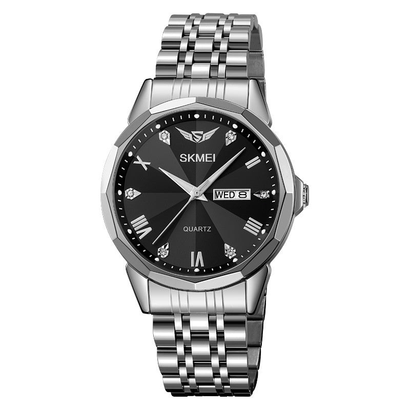 Business Solid Steel Band Calendar Casual Waterproof Watch