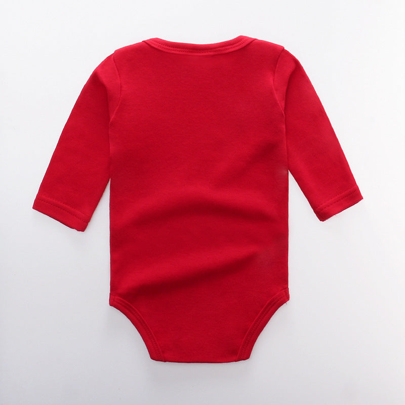 Newborn Solid Color Cotton One-piece Romper Crawl