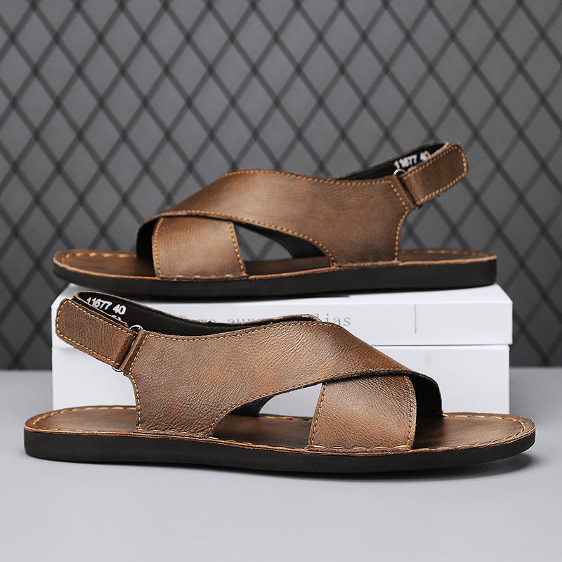 Cross-border Plus-size Foreign Trade Hand-sewn Sole Sandals