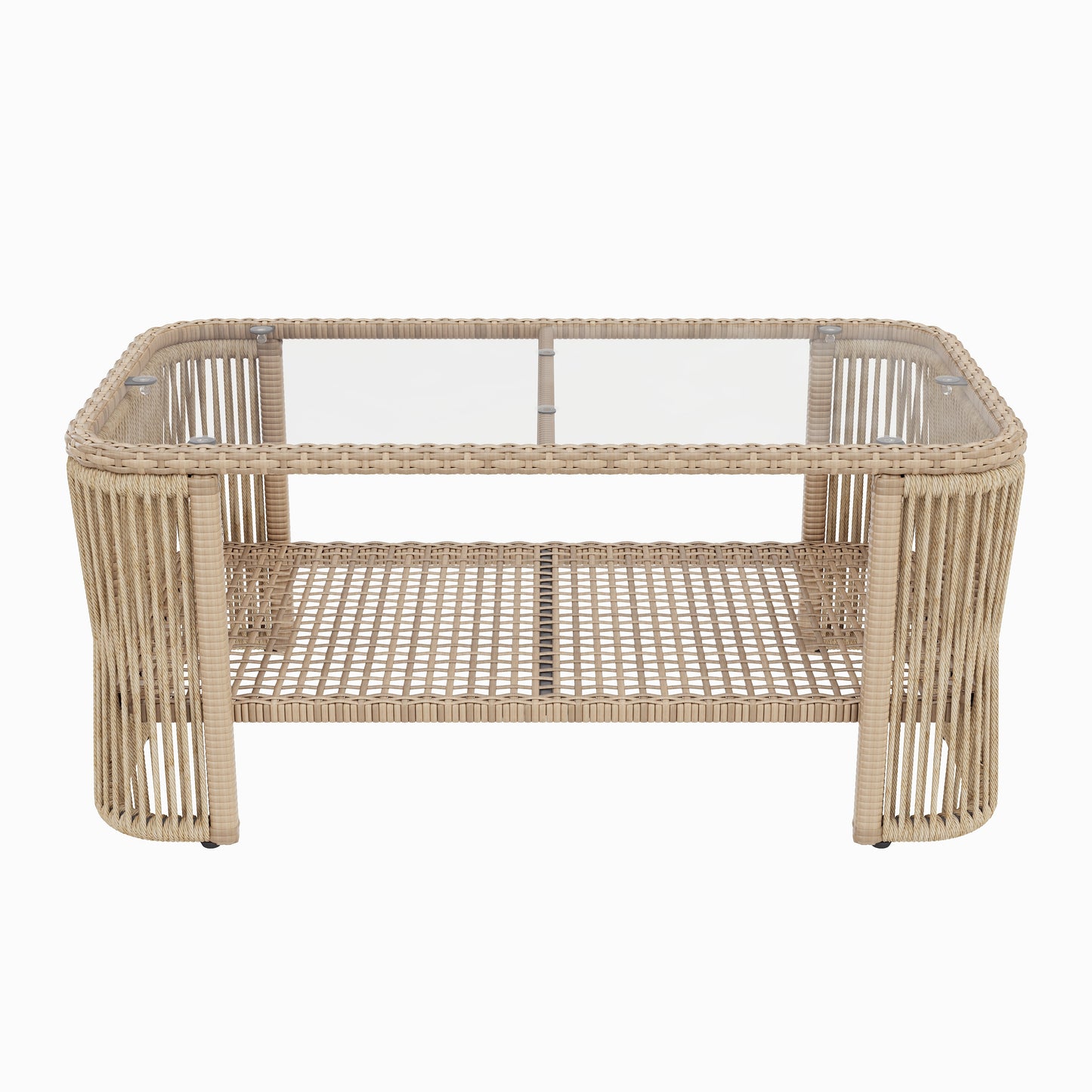 Outdoor PE Rattan Patio Furniture Set with Iron Frame