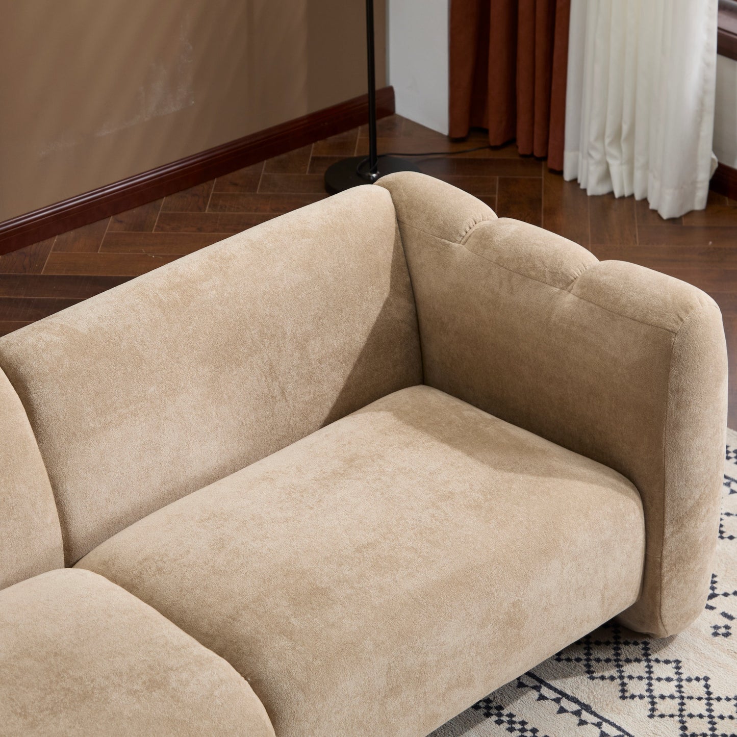 Tonson 83" 3-Seater Velvet Sofa, Wave Design