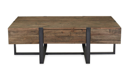 Prescott - Modern Reclaimed Wood Rectangular Cocktail Table - Rustic Honey