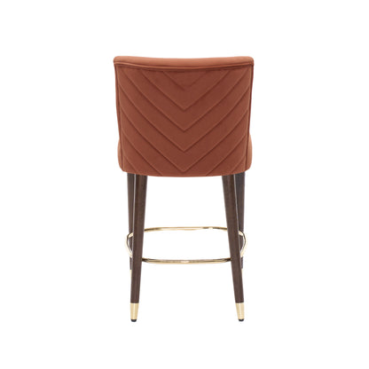 27-Inch Modern Counter Stool with Fabric Seat and Footrest
